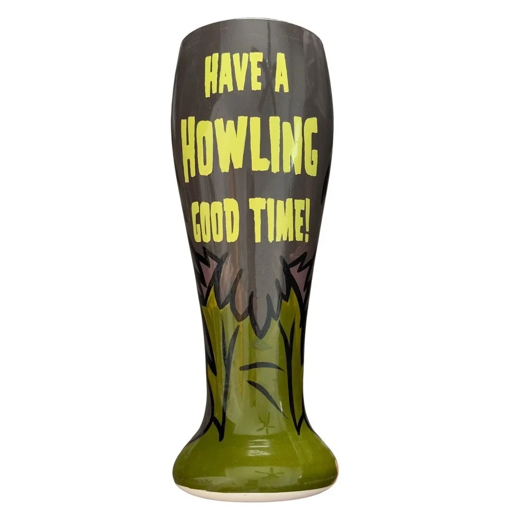 Top Shelf Barware Halloween Party Werewolf Hand Painted Glassware